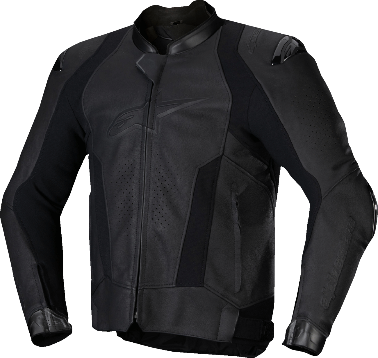 Alpinestars Missile v3 Leather Jacket in black, US size 40, featuring racing-inspired design and premium motorcycle gear details.