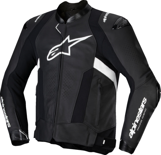ALPINESTARS, Alpinestars Missile v3 Leather Jacket – Black/White, US 44 / EU 54 – High-Performance MotoGP-Inspired Racing Jacket
