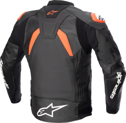 ALPINESTARS, Alpinestars GP Plus v4 Leather Motorcycle Jacket - Black/Red Fluo/White US 50 / EU 60