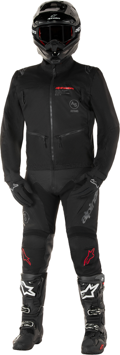 Black Alpinestars Pro-Dura motorcycle jacket in medium size, featuring durable protective materials and a sleek design.