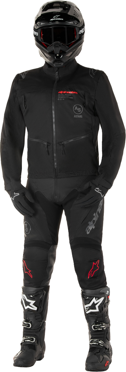 Alpinestars Pro-Dura motorcycle jacket in black, size large, featuring protective armor and durable textile construction.
