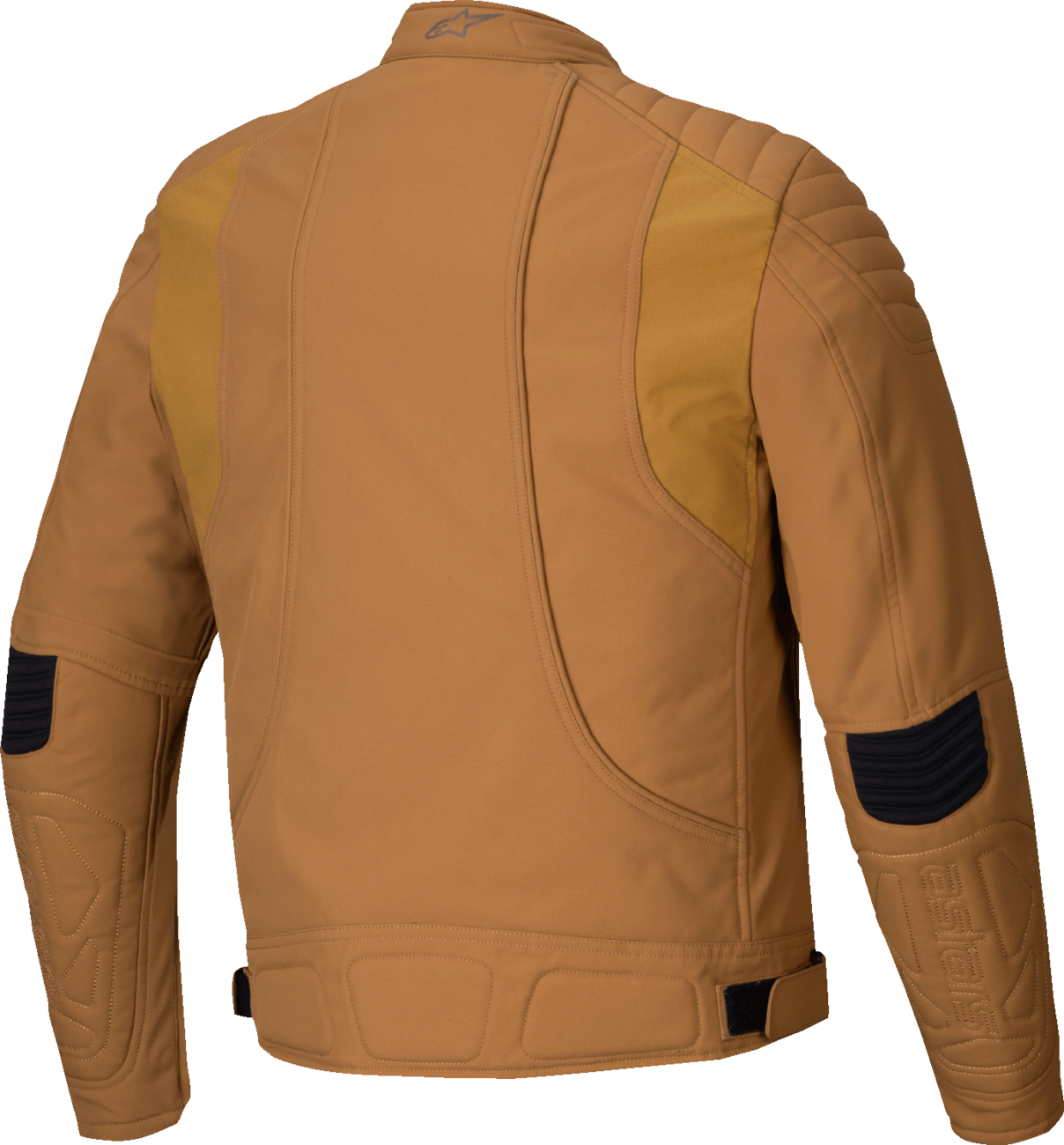 Alpinestars Clayton WR motorcycle jacket in utility brown and light gold, size large, featuring protective design and durable fabric.