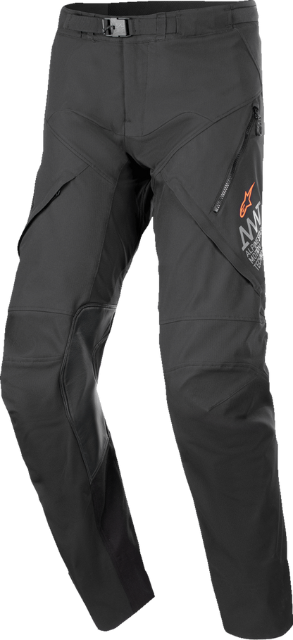 Alpinestars AMT-8 Stretch Drystar XF motorcycle pants in black, large size, featuring durable fabric and protective design.