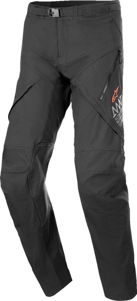 Alpinestars AMT-8 Stretch Drystar XF motorcycle pants in black, large size, featuring durable fabric and protective design.