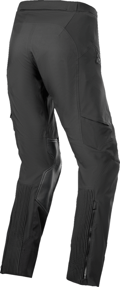 Alpinestars AMT-8 Stretch Drystar XF motorcycle riding pants in black, 4XL, featuring reinforced knee areas and stretch fabric for comfort.