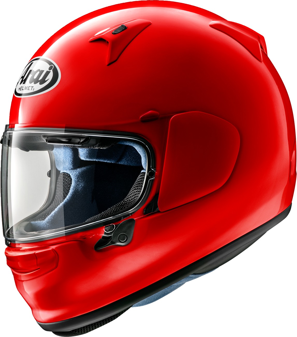 Arai Helmets Regent-X helmet in red, XL size, featuring a sleek aerodynamic design and secure strap system.