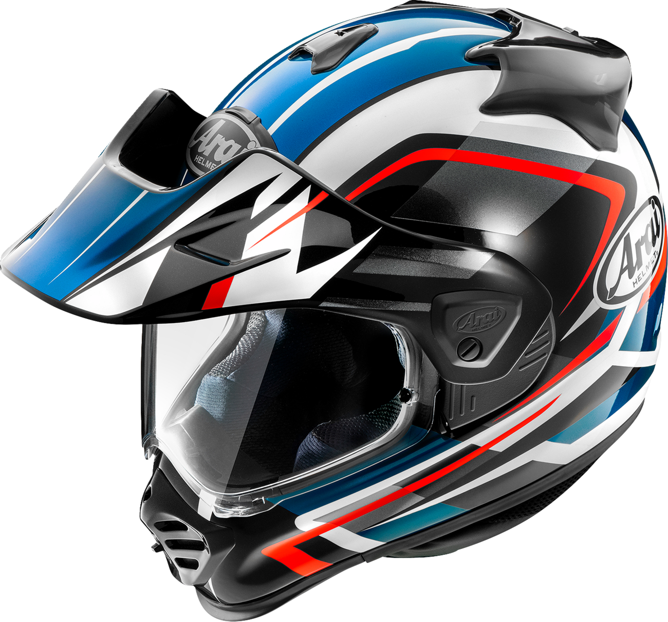 Arai XD-5 Discovery motorcycle helmet in blue with small size, featuring a sleek design and clear visor.