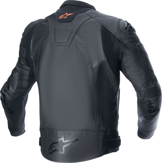 Alpinestars GP Plus R v4 Airflow leather motorcycle jacket in black, featuring race ventilation and impact protection.