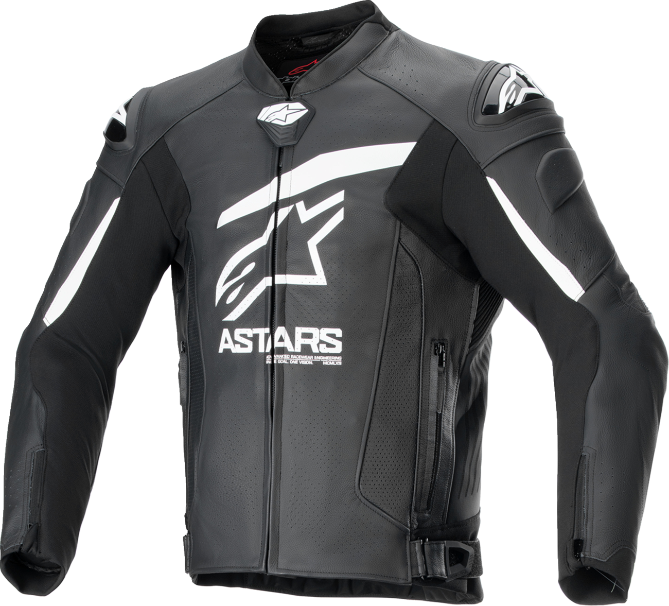 Alpinestars GP Plus R v4 Airflow Leather Motorcycle Jacket in black and white, US 50 / EU 60, with protective armor details.