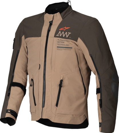 Alpinestars AMT-8 Stretch Drystar XF motorcycle jacket in 4XL, showing breathable waterproof fabric, ventilation panels, and impact protection