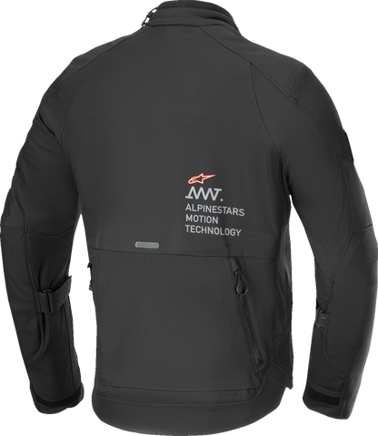 Alpinestars AMT-8 Stretch Drystar XF motorcycle jacket in black, size XL, featuring durable fabric and protective design.