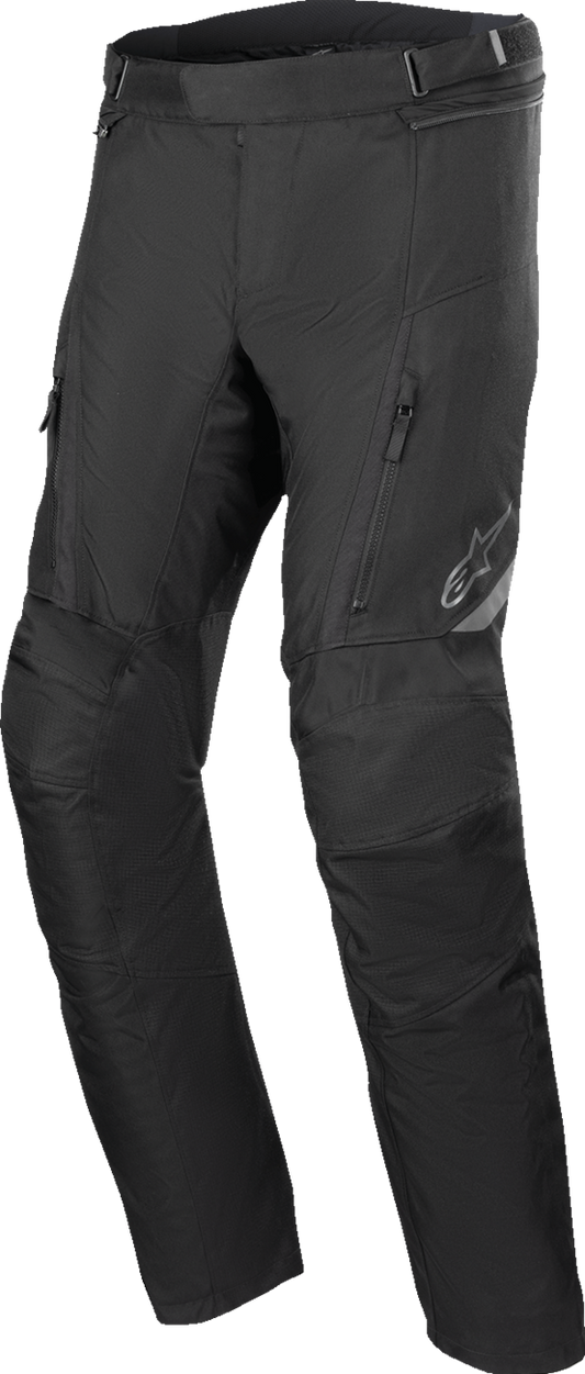 Alpinestars ST-1 Waterproof Pants in black, 4XL size, showing the durable, weather-resistant material and adjustable waist design.