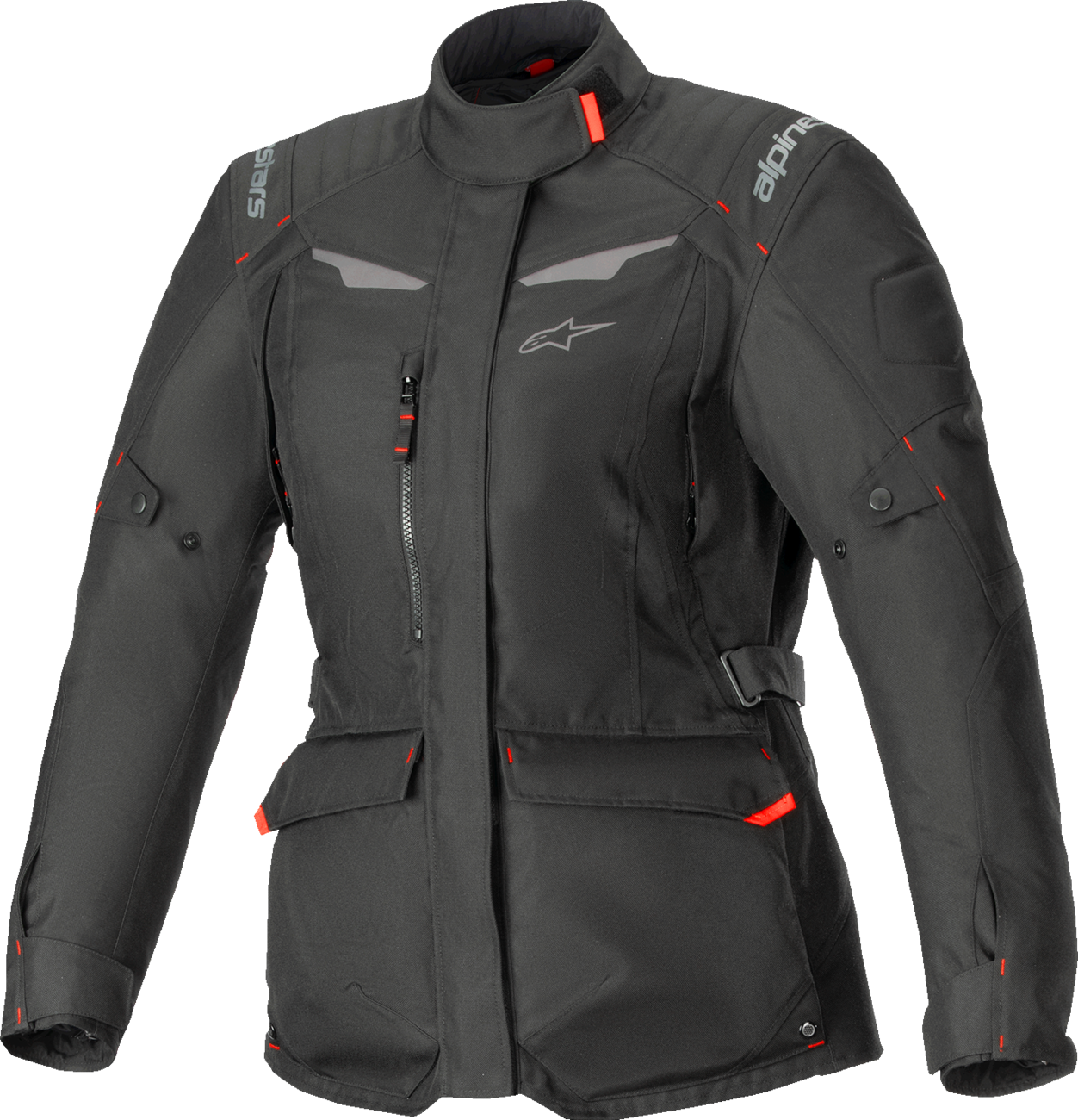 Alpinestars Stella ST-1 Waterproof Jacket in black, size XL, designed for adventure touring, featuring a durable, weather-resistant exterior.