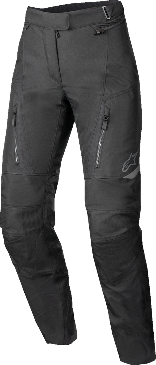 Alpinestars Stella ST-1 Waterproof Pants in black, 2XL, showing durable waterproof fabric and adjustable waistband.