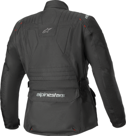 Alpinestars Stella ST-1 Waterproof Jacket in black, size XL, designed for adventure touring with durable, weather-resistant features.