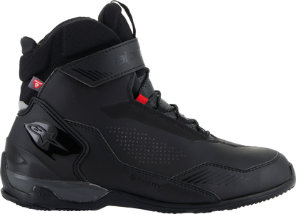 Alpinestars Austral GTX touring motorcycle boots in black and dark gray, US 14 / EU 48, with protective features and sturdy design.