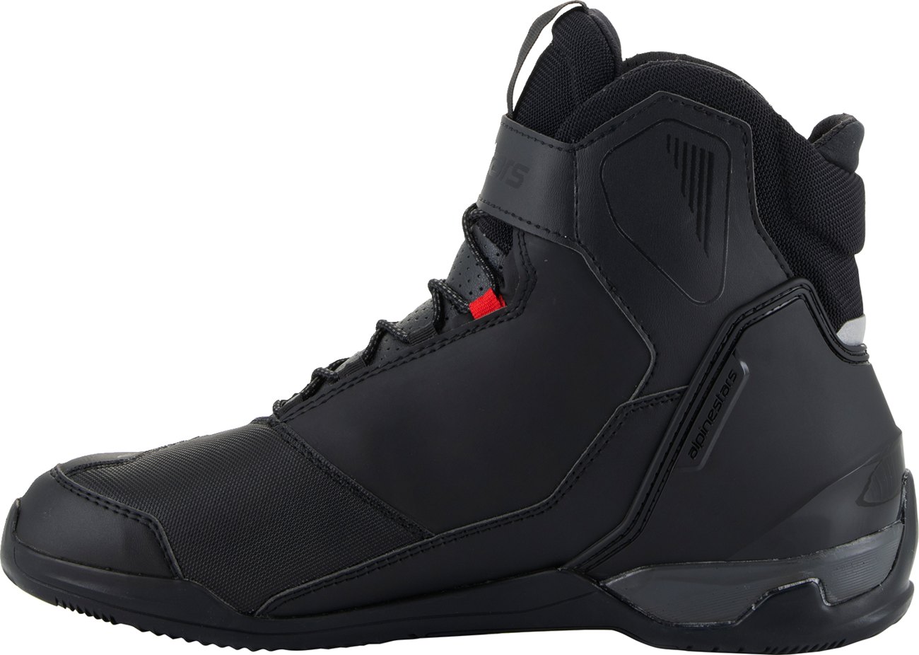 Alpinestars Austral GTX touring motorcycle boots in black and dark gray, US 14 / EU 48, with protective design elements.