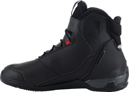 Alpinestars Austral GTX touring motorcycle boots in black and dark gray, US 14 / EU 48, with protective design elements.