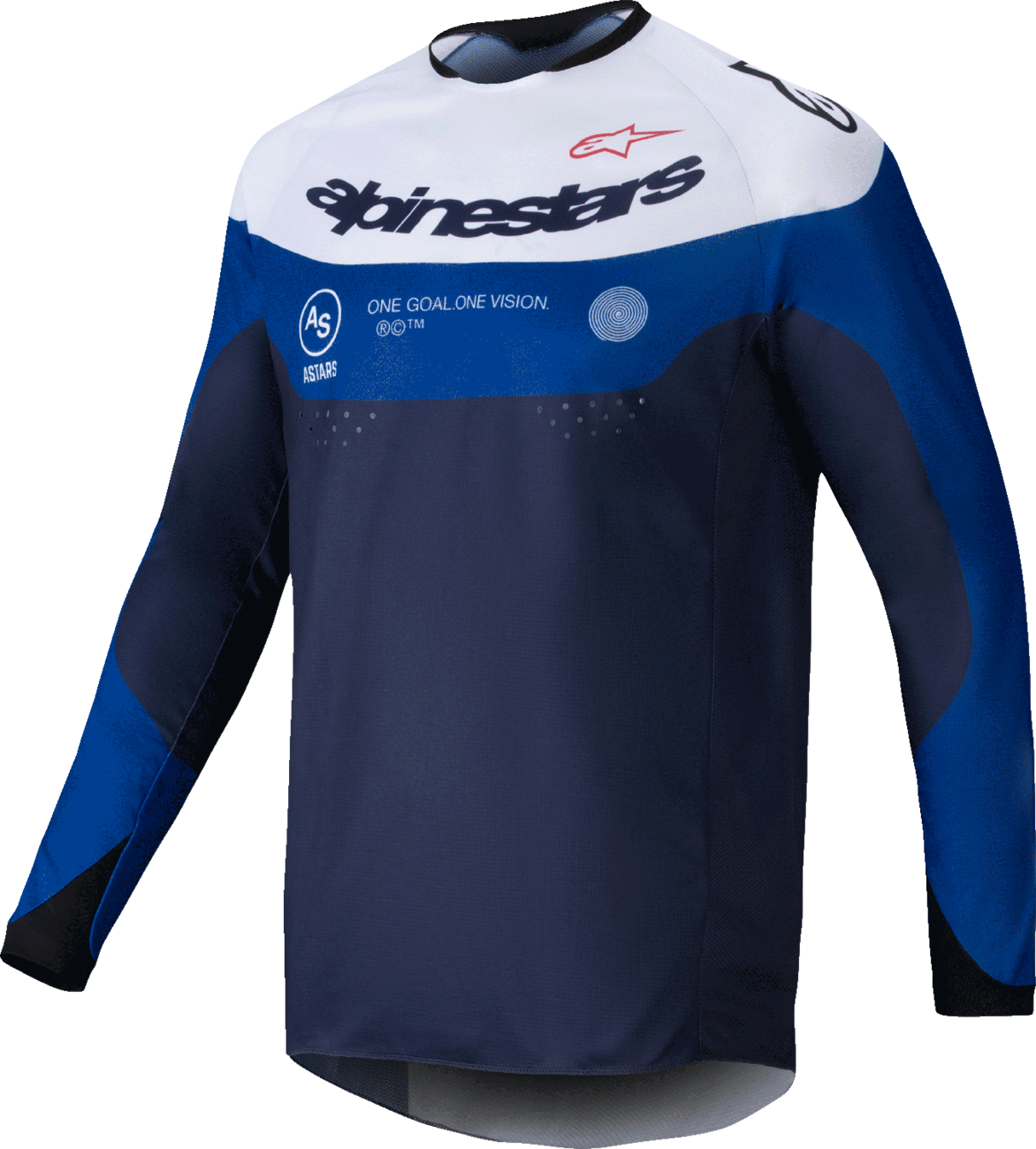 ALPINESTARS, Alpinestars Pro-Dura Long-Sleeve Jersey - Navy, Bright Blue & White, Small - Durable Enduro Riding Apparel