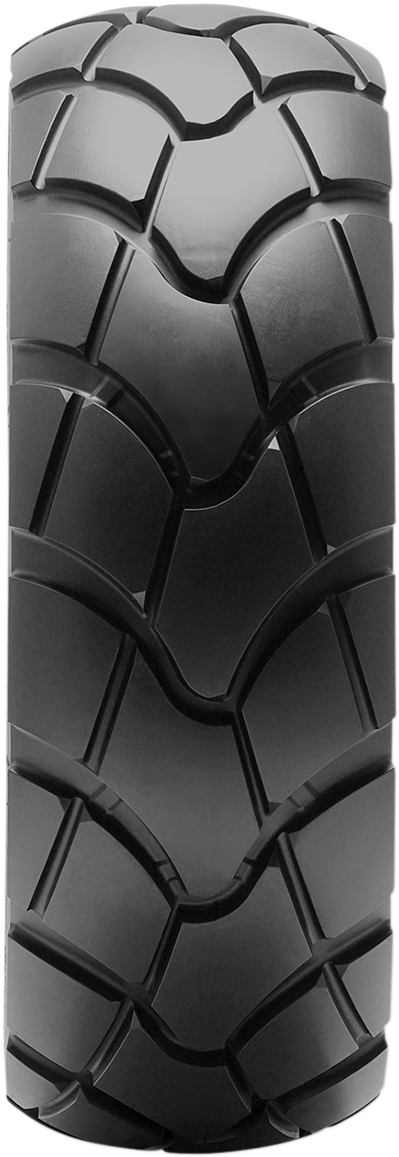 Dunlop D604 front motorcycle tire 120/70-12 51L with high-performance tread, suitable for versatile motorcycle riding.