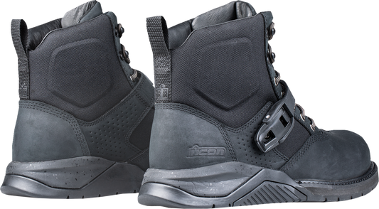 Black ICON Superduty6 safety toe boots in US size 12 with reinforced safety toes, sturdy work footwear.