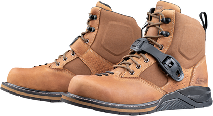 ICON Superduty6 safety toe boots in brown, US 11.5, featuring durable construction and protective safety toe design.