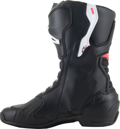 Alpinestars Stella SMX-6 V3 women's motorcycle racing boots in black, white, and pink with US size 5 / EU 36.