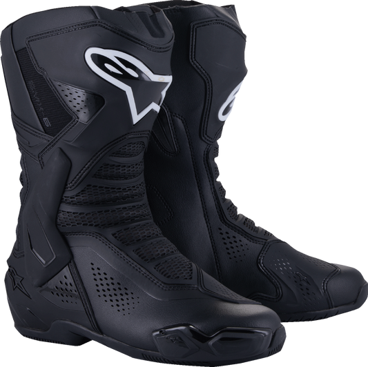 Alpinestars SMX-6 V3 vented motorcycle boots in black, US 4 / EU 37, featuring protective design and breathable mesh.