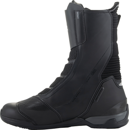 Alpinestars SP-X Boa Drystar motorcycle boots in black and dark gray, US 11.5 / EU 46, showing the sturdy design and branding.