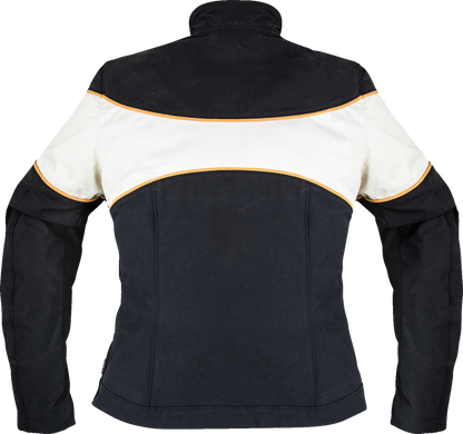 Black ICON Women's Hella 4™ Motorcycle Jacket with durable fabric, protective padding, and ventilation for riding comfort.