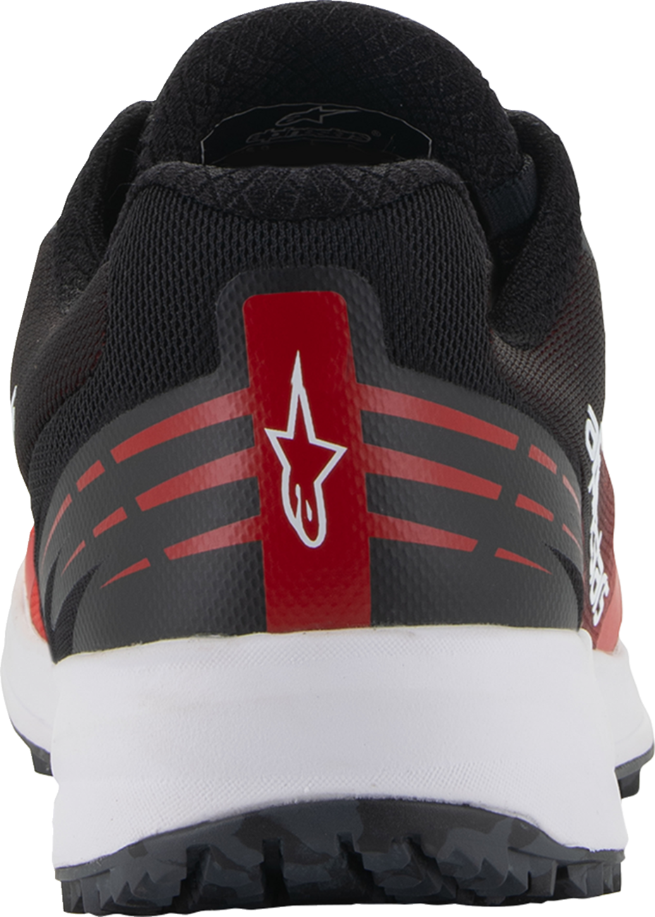 Alpinestars Meta Road V2 shoes in red, black, and white with breathable, durable performance footwear design, US size 8.