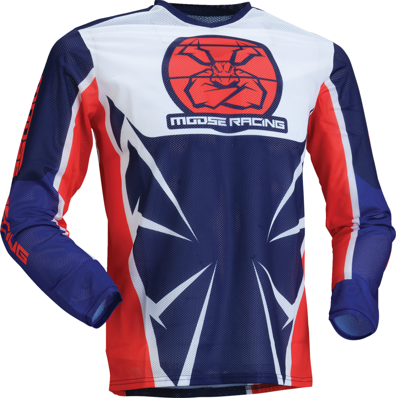 Moose Offroad Youth Agroid Mesh Jersey - Red/White/Blue, Medium (Part #2912-2525)