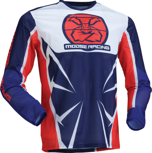 Moose Offroad Youth Agroid Mesh Jersey - Red/White/Blue, Medium (Part #2912-2525)