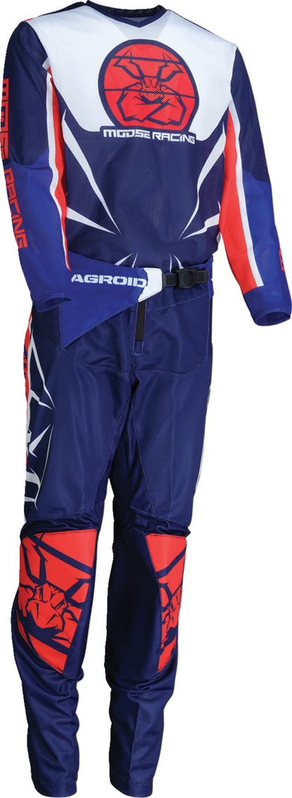 Moose Offroad Youth Agroid Mesh Jersey - Red/White/Blue, Medium (Part #2912-2525)