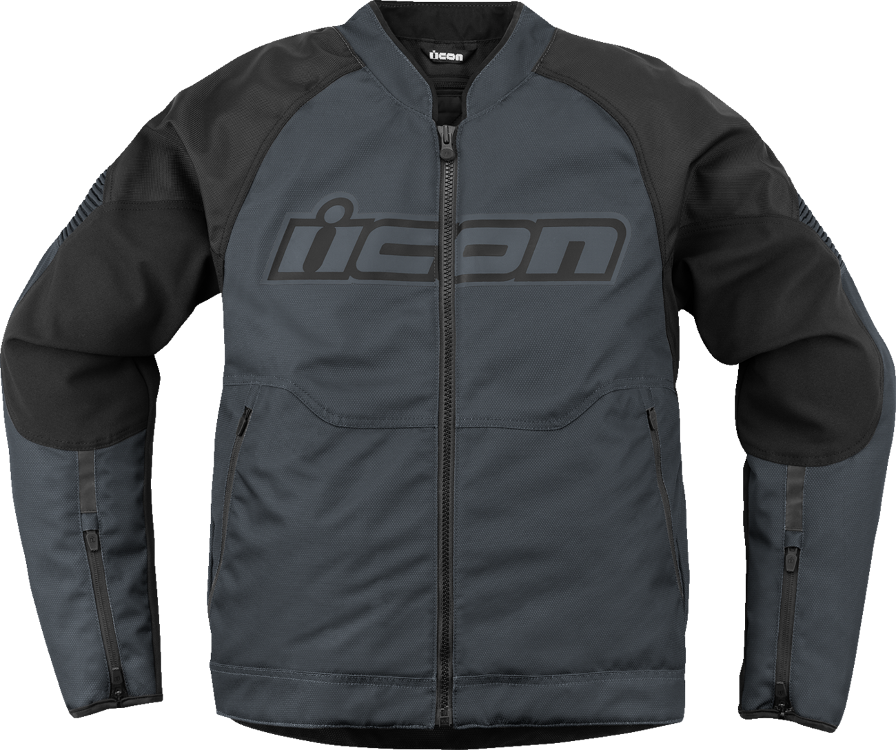 Bill's Exhausts ICON Overlord3™ Jacket in slate, 2XL, featuring a sleek design and durable fabric for motorcycle riding.