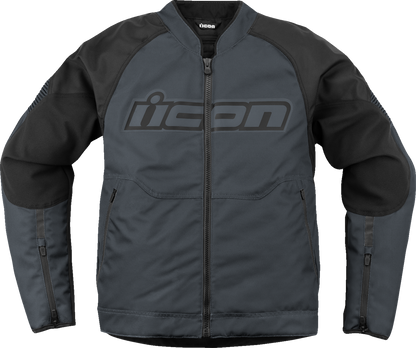 Bill's Exhausts ICON Overlord3™ Jacket in slate, 2XL, featuring a sleek design and durable fabric for motorcycle riding.