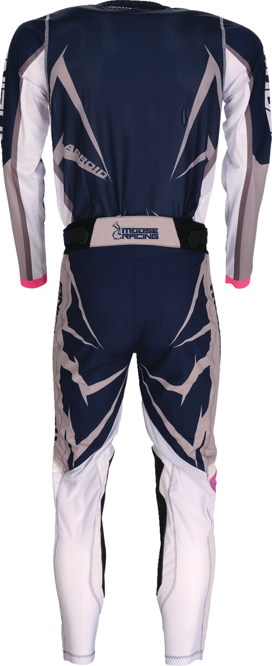 MOOSE Offroad Agroid pants in navy and white, US size 36, showing the durable fabric and offroad tactical design.