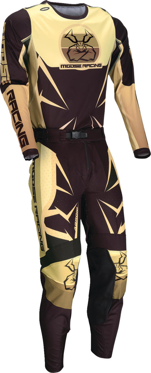 Moose Offroad Agroid slim fit pants in brown and black, US size 26, featuring durable fabric and functional design.