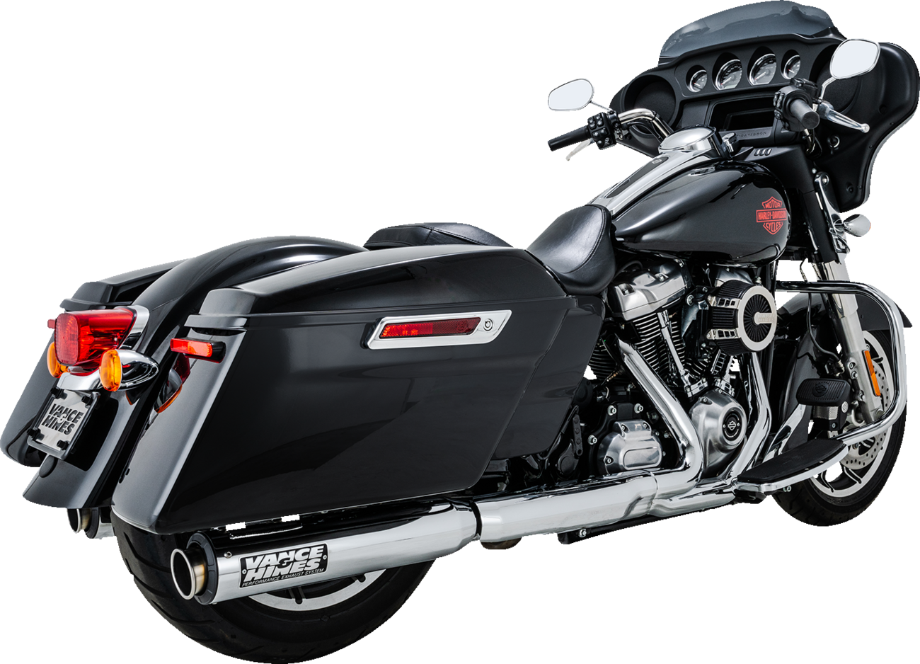 VANCE & HINES, VANCE & HINES Supersport Slip-On Mufflers for Harley M8 Bagger – Chrome, Part #16721