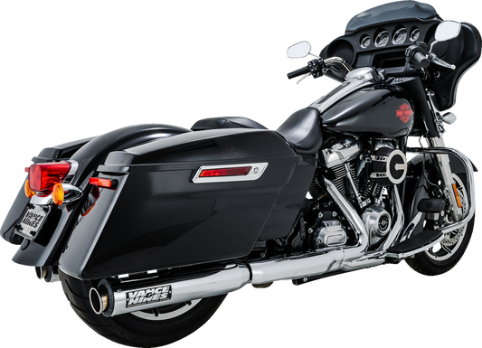 VANCE & HINES, VANCE & HINES Supersport Slip-On Mufflers for Harley M8 Bagger – Chrome, Part #16721