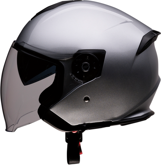 Silver Z1R Road Maxx 2.0 motorcycle helmet in XL size, featuring aerodynamic design and secure chin strap.