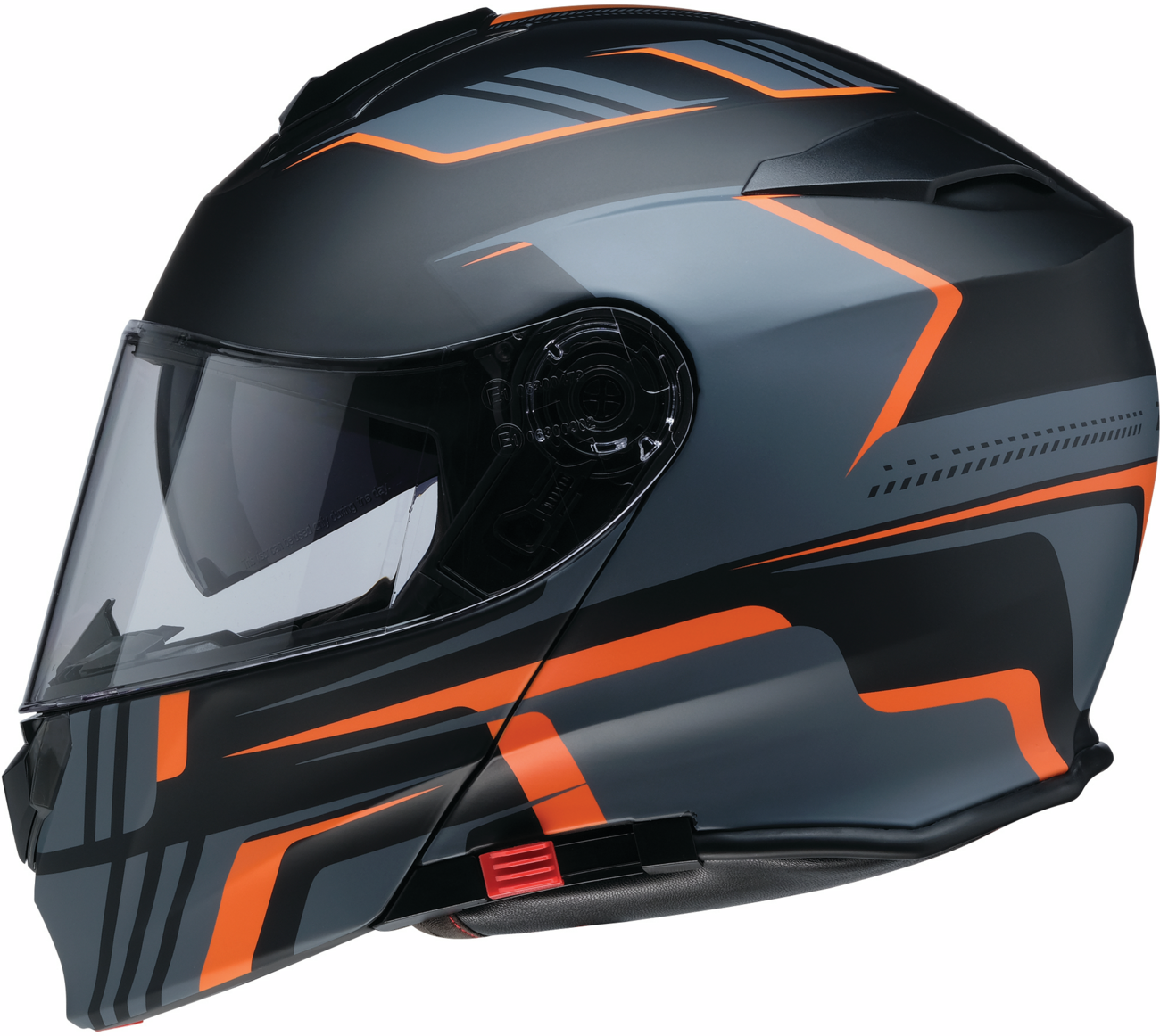 Z1R Solaris 2.0 modular helmet in Slater Orange with large size, featuring sleek design and secure chin strap.