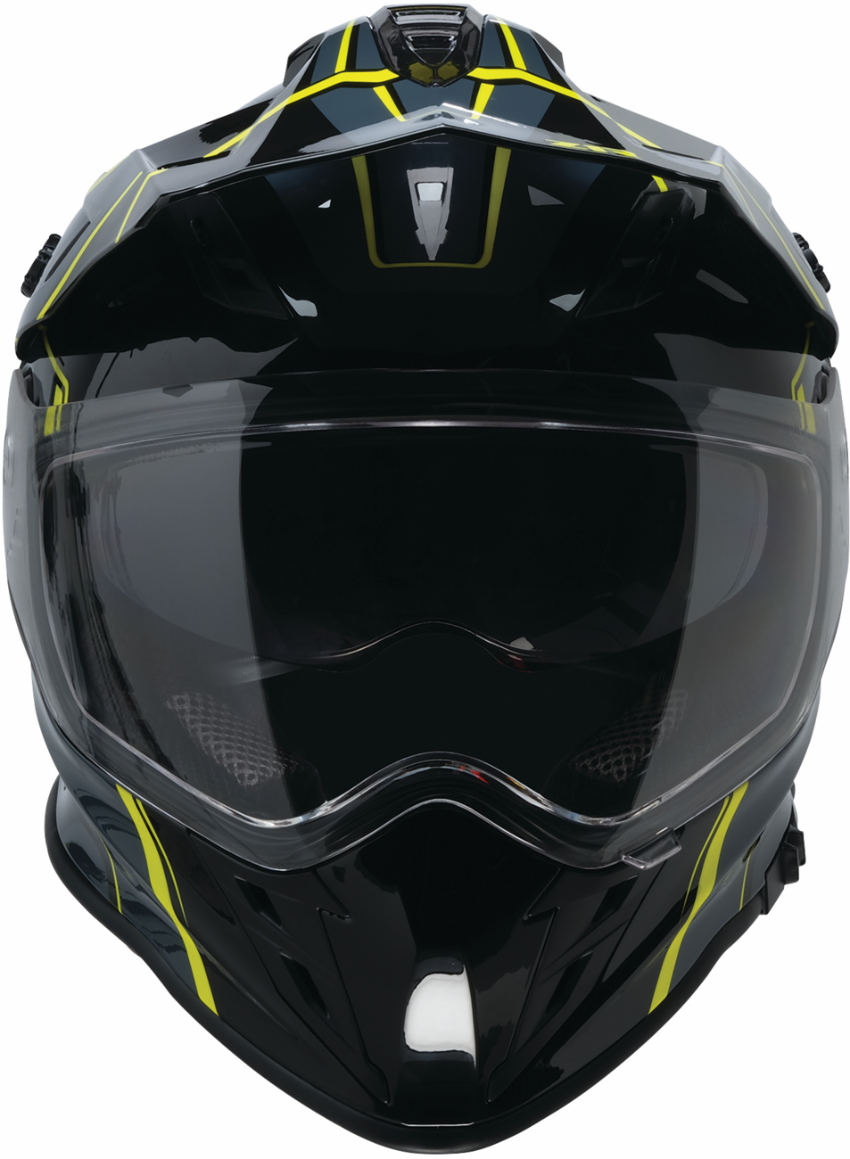 Z1R, Z1R Range 2.0 Helmet Voyager Gray/Hi-Viz Small - Versatile Dual-Sport Motorcycle Helmet with Sun Visor and Communication Pockets