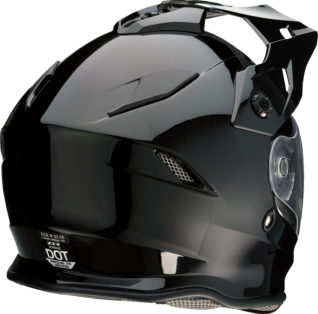 Z1R Range 2.0 helmet in solid black, medium size, featuring a sleek aerodynamic design and secure chin strap.