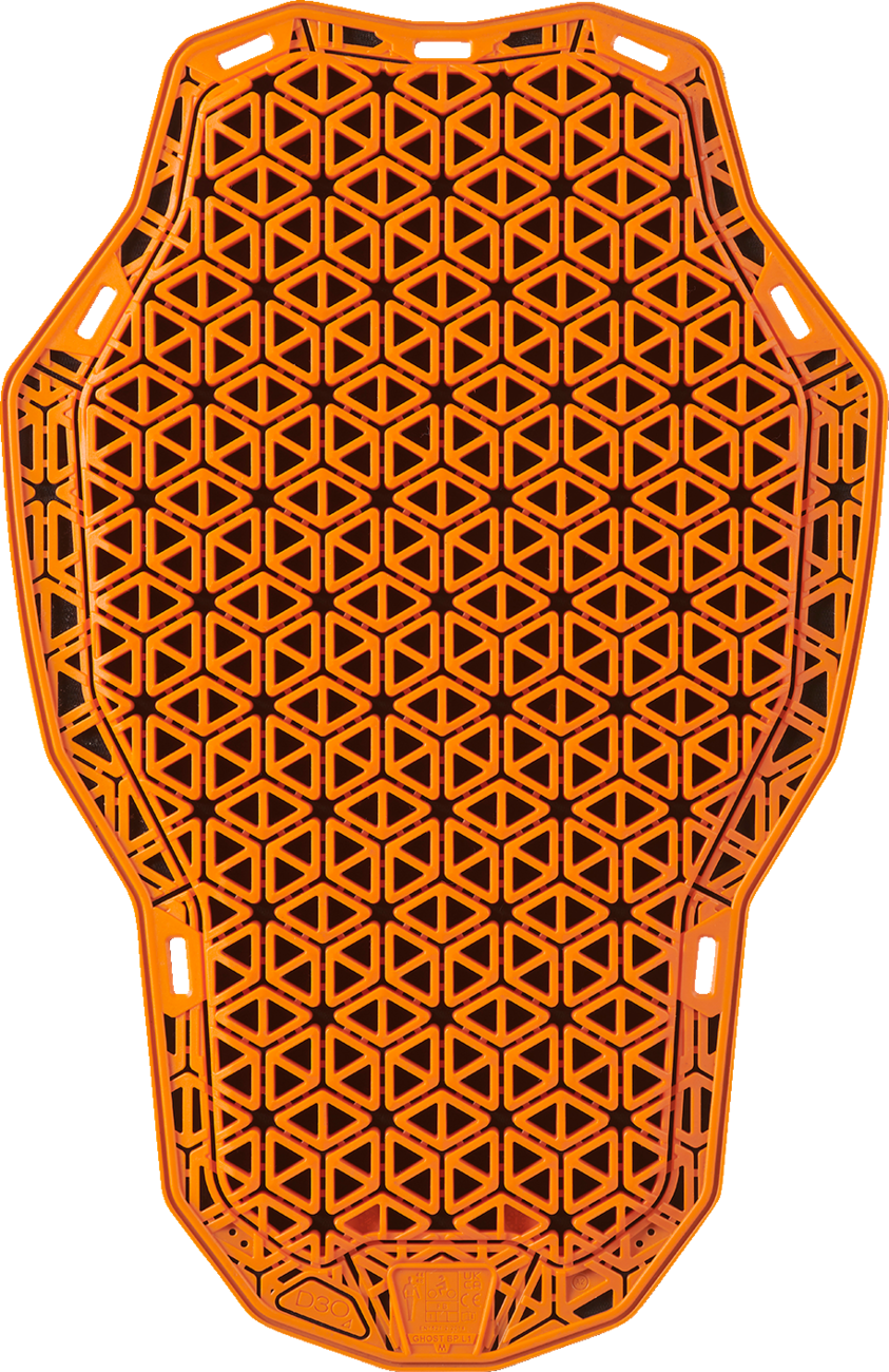 ICON D3O Ghost 1 back guard small protective armor with impact-absorbing D3O material, designed for motorcycle riding safety.