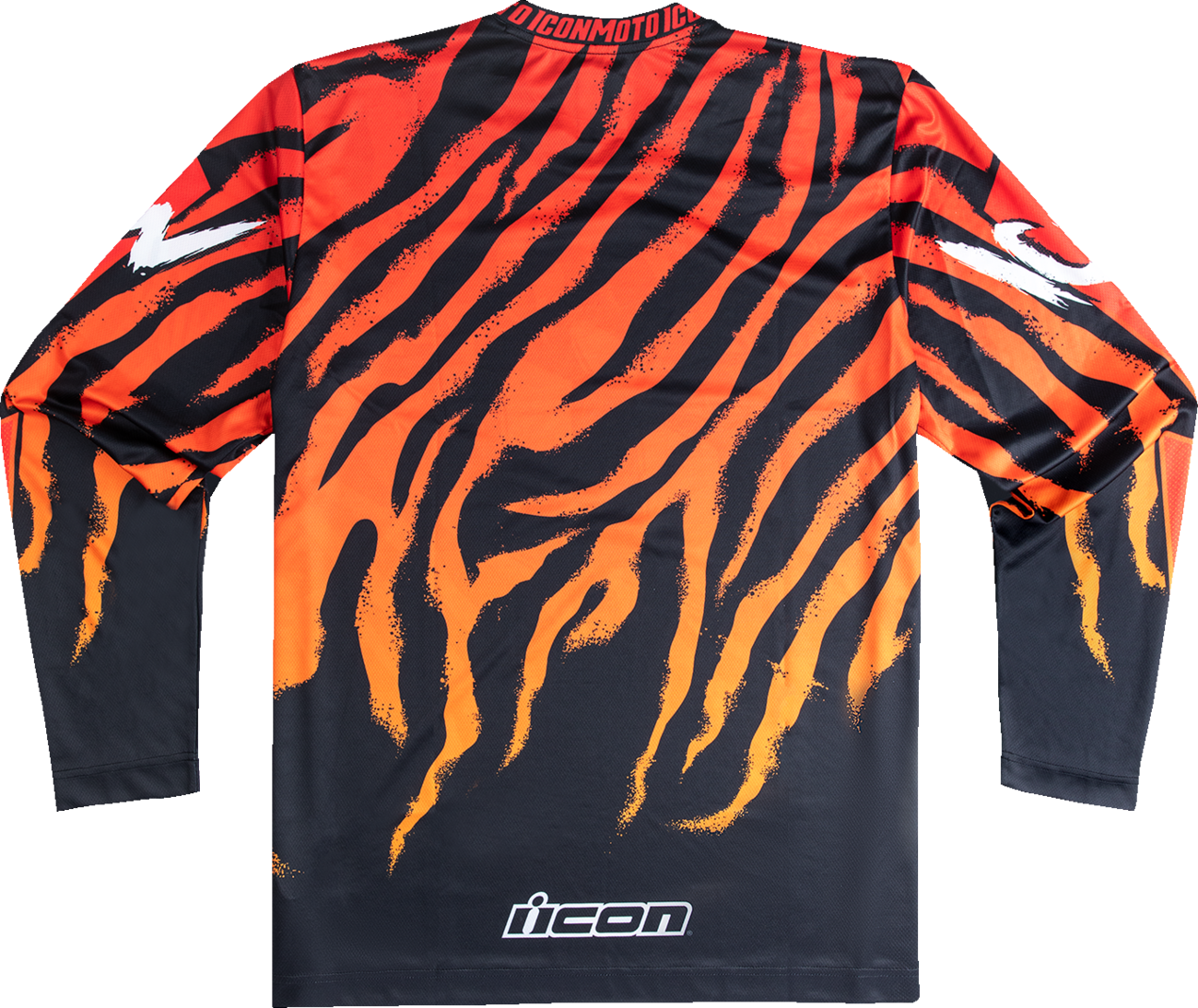 Orange ICON Rad Dawn™ mesh motorcycle jersey with sublimated MX-style graphics in medium size, featuring a lightweight, breathable design.