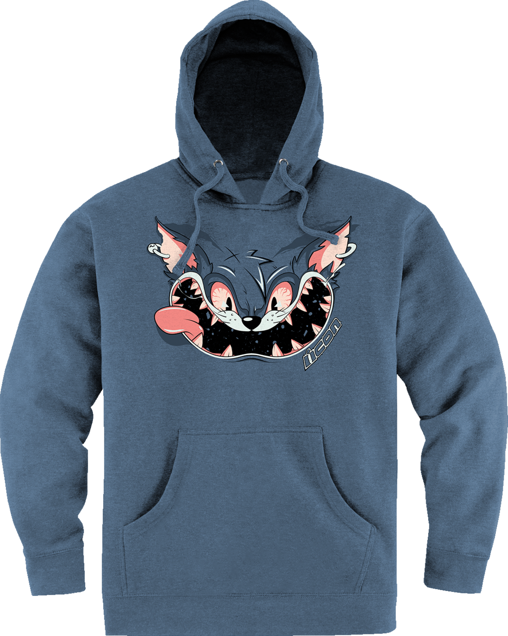 ICON Nine Lives™ Storm Blue hoodie in small size, featuring the brand logo and design details, made from comfortable fabric.