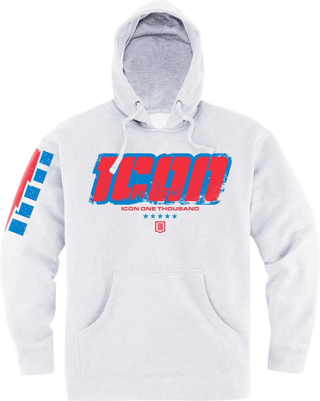 White ICON Intercept 84™ hoodie in 2XL with water-based screen print, featuring a casual fit and soft fabric.