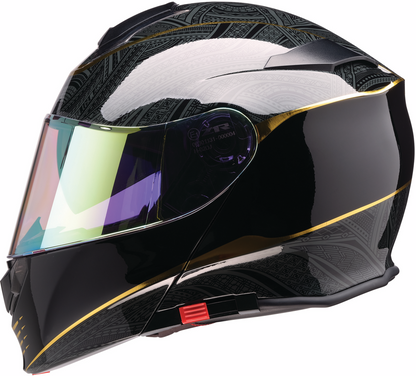 Z1R Solaris 2.0 modular helmet in Notorious Black, XL size, showing its sleek design and secure chin strap.