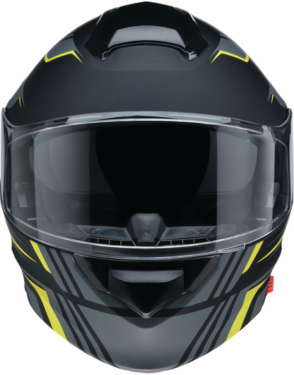 Z1R Solaris 2.0 Modular Helmet in Slater Hi-Viz, small size, featuring bright yellow and black design with clear face shield.